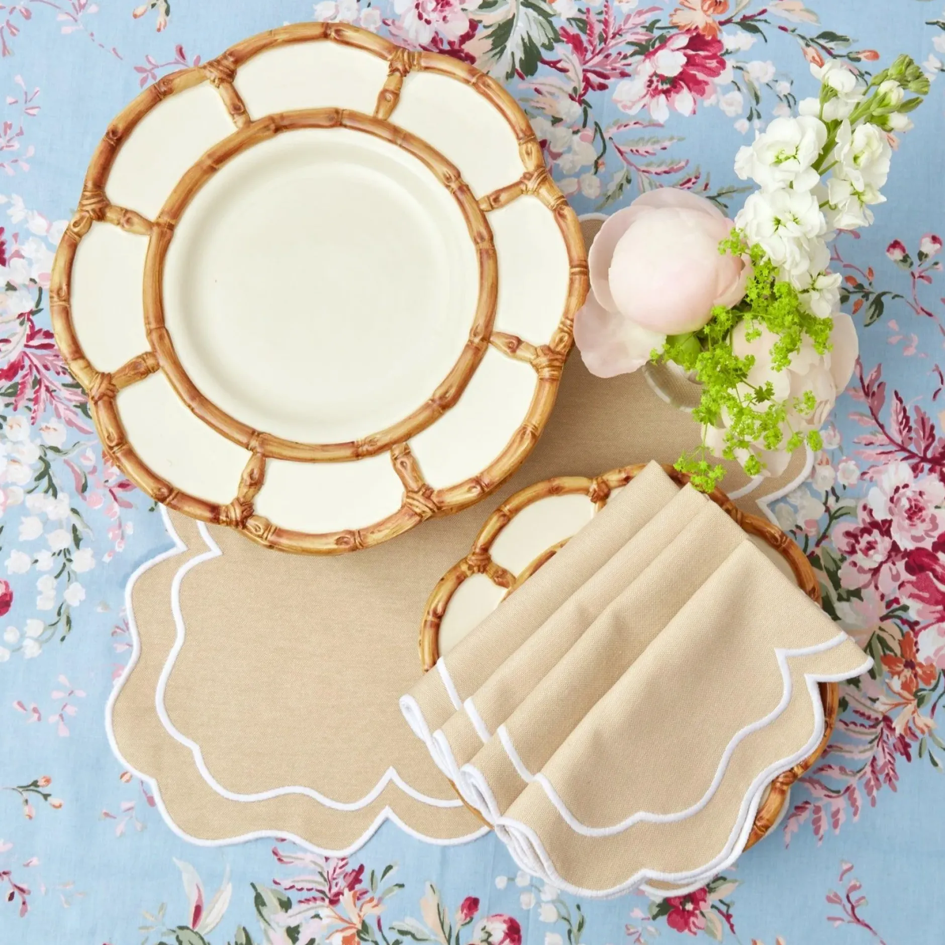 Sale Mrs. Alice Petal Bamboo Ceramic Dinner Plate (Set Of 4)