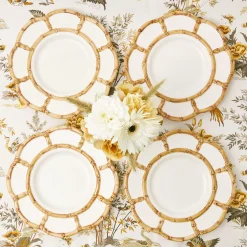 Clearance Mrs. Alice Petal Bamboo Ceramic Dinner Plate (Set Of 4)