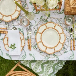 Clearance Mrs. Alice Petal Bamboo Ceramic Dinner Plate (Set Of 4)