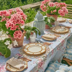 Clearance Mrs. Alice Petal Bamboo Ceramic Dinner Plate (Set Of 4)