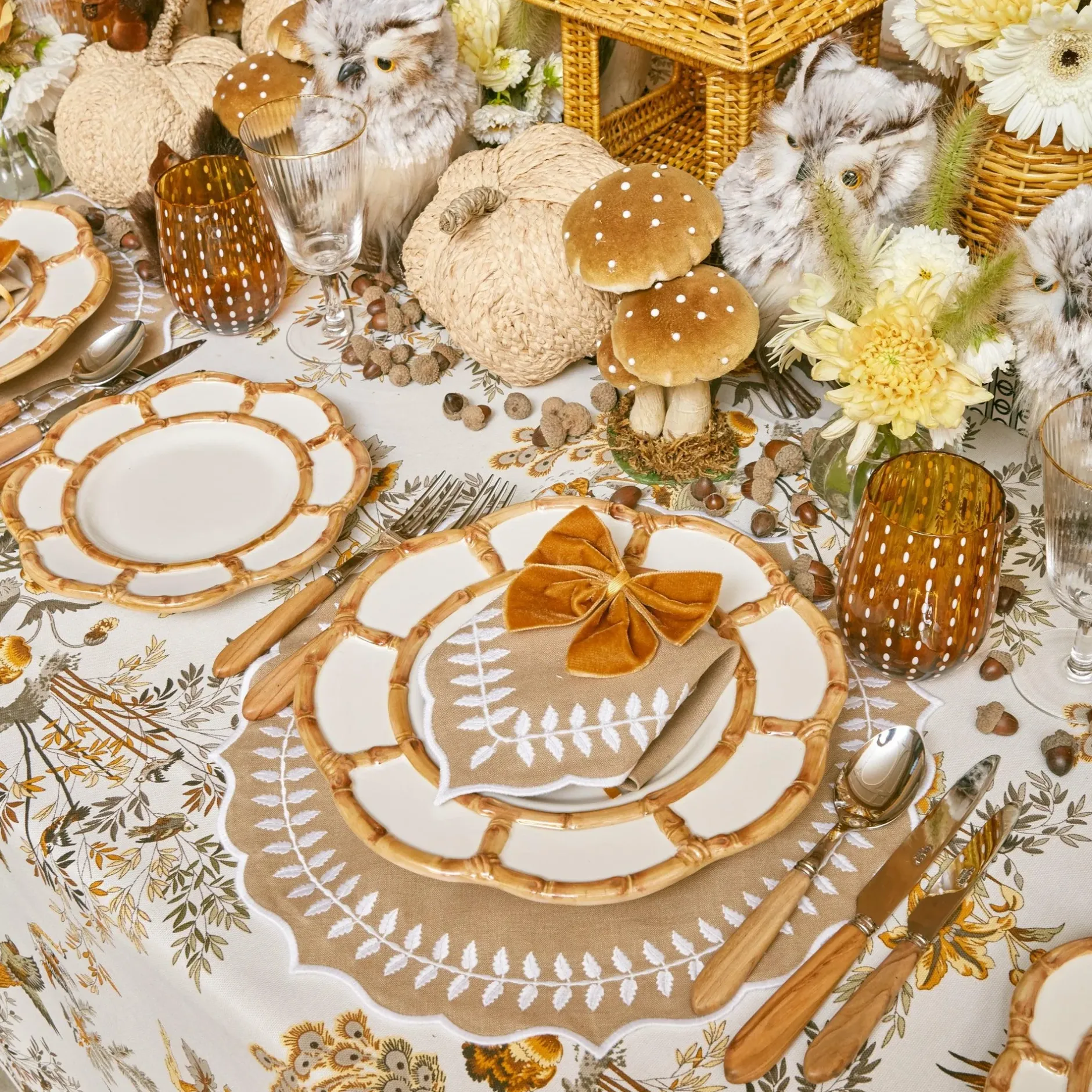 Online Mrs. Alice Petal Bamboo Ceramic Starter Plate