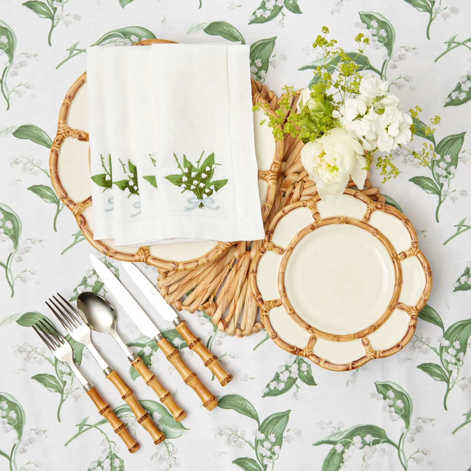Online Mrs. Alice Petal Bamboo Ceramic Starter Plate