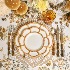 Online Mrs. Alice Petal Bamboo Ceramic Starter Plate