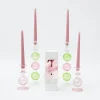 Best Mrs. Alice Pink & Green Camille Candle Set (Pink Candles)