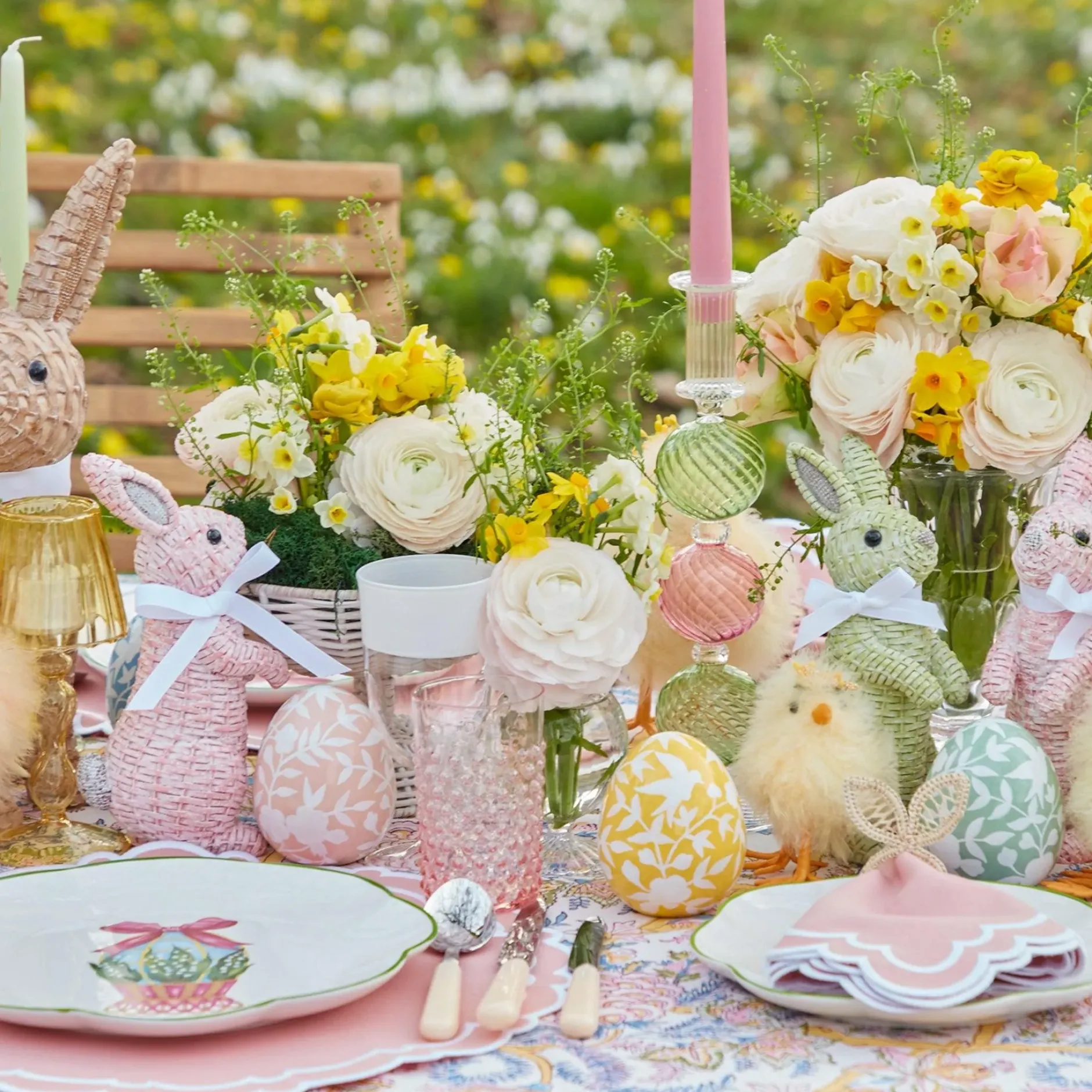 Best Mrs. Alice Pink & Green Camille Candle Set (Pink Candles)
