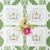 New Mrs. Alice Pink & Green Pagoda Cocktail Napkins (Set Of 4)
