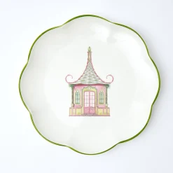 Best Mrs. Alice Pink & Green Pagoda Dinner Plate (Set Of 4)