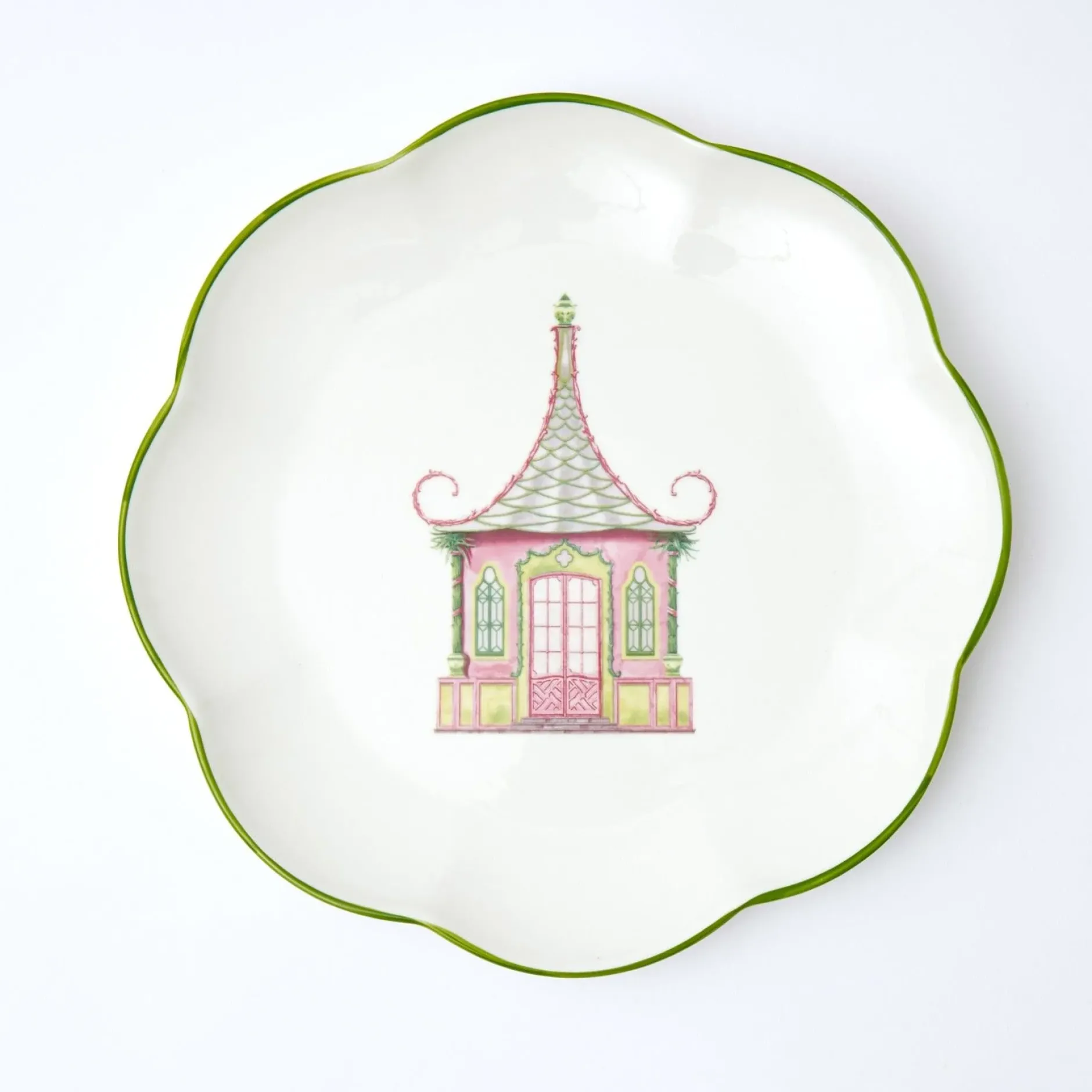 Best Mrs. Alice Pink & Green Pagoda Dinner Plate (Set Of 4)