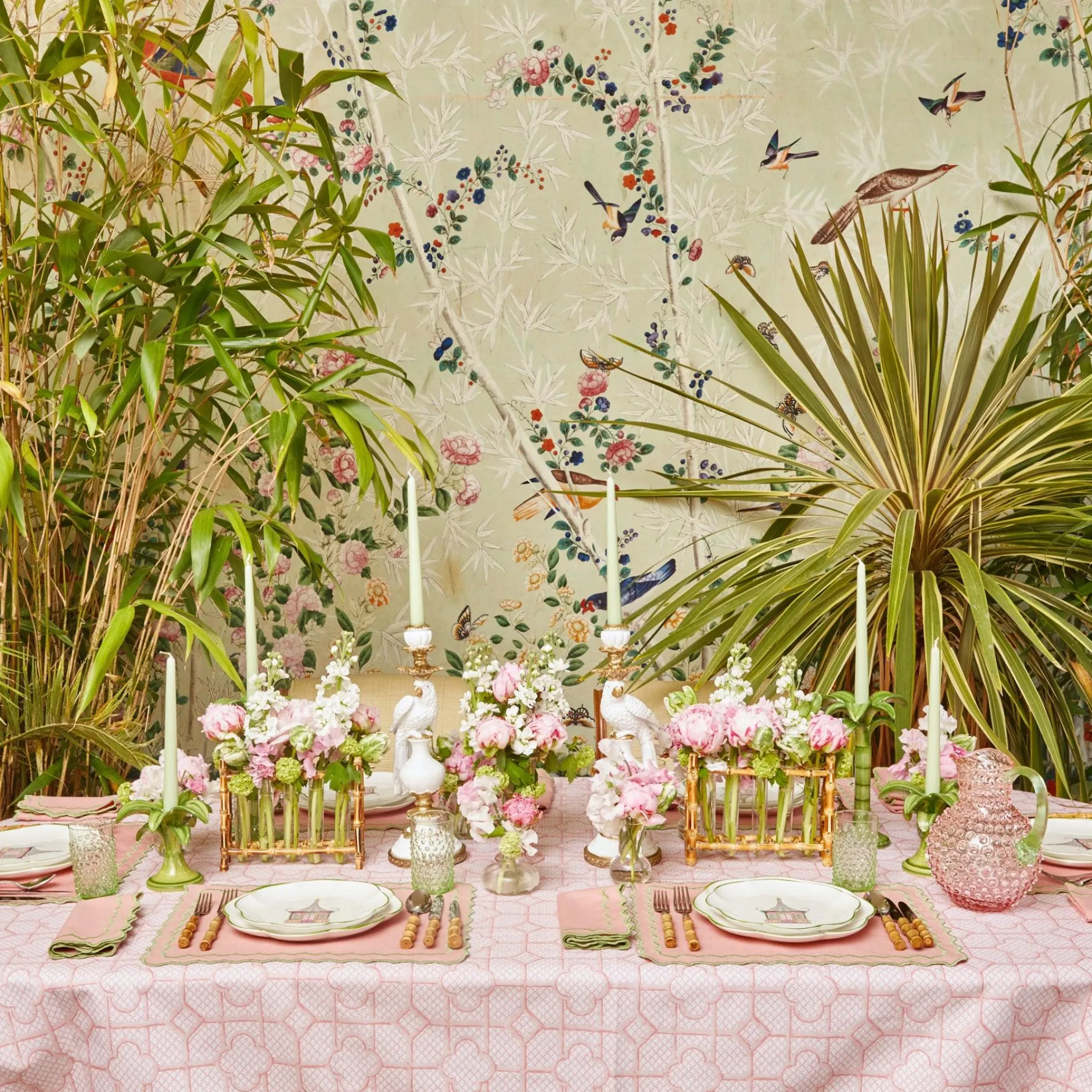 Best Mrs. Alice Pink & Green Pagoda Dinner Plate (Set Of 4)