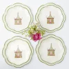 Mrs. Alice Pink & Green Pagoda Dinner & Starter Plates (Set Of 8)