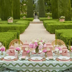 Outlet Mrs. Alice Pink & Green Pagoda Dinner Plate