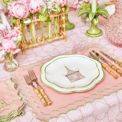 Discount Mrs. Alice Pink & Green Pagoda Starter Plate (Set Of 4)