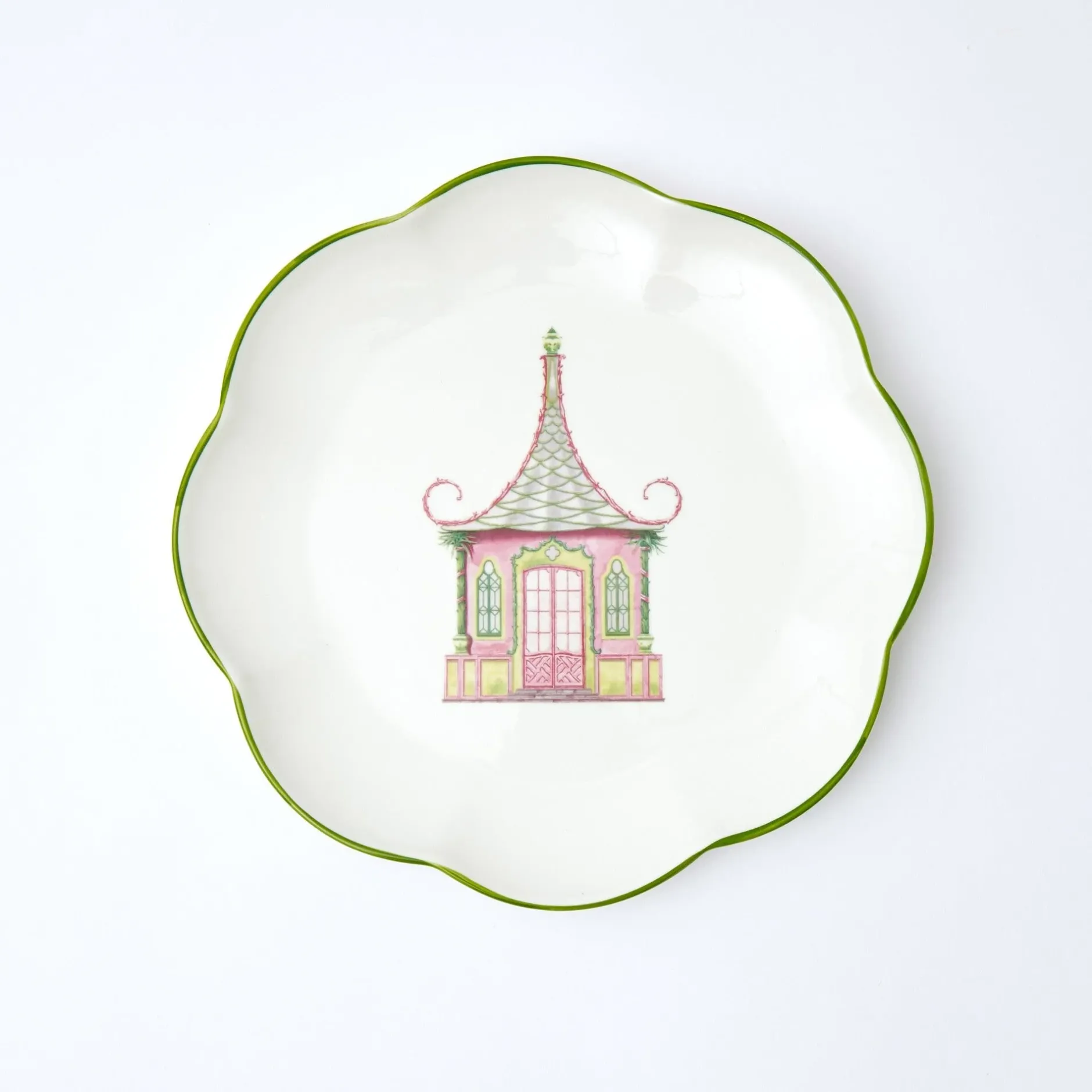 Discount Mrs. Alice Pink & Green Pagoda Starter Plate (Set Of 4)