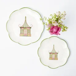 Mrs. Alice Pink & Green Pagoda Starter Plate