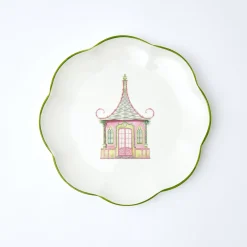 Mrs. Alice Pink & Green Pagoda Starter Plate