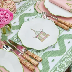 Mrs. Alice Pink & Green Pagoda Starter Plate