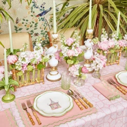 Discount Mrs. Alice Pink & Green Pagoda Starter Plate (Set Of 4)