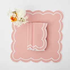 Best Mrs. Alice Pink Applique Napkins (Set Of 4)
