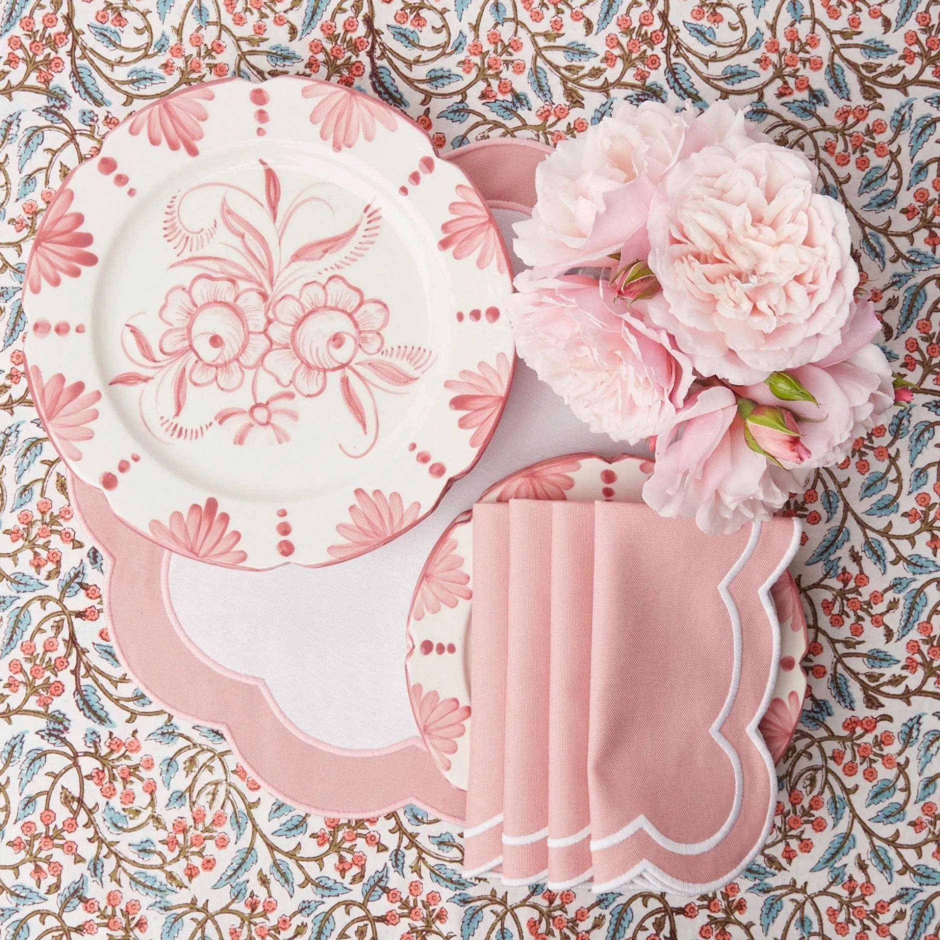 Online Mrs. Alice Pink Applique Placemats & Napkins (Set Of 4)