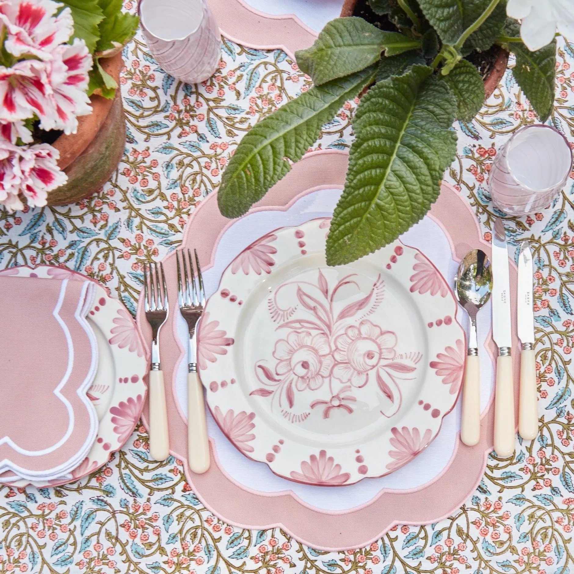 Online Mrs. Alice Pink Applique Placemats & Napkins (Set Of 4)