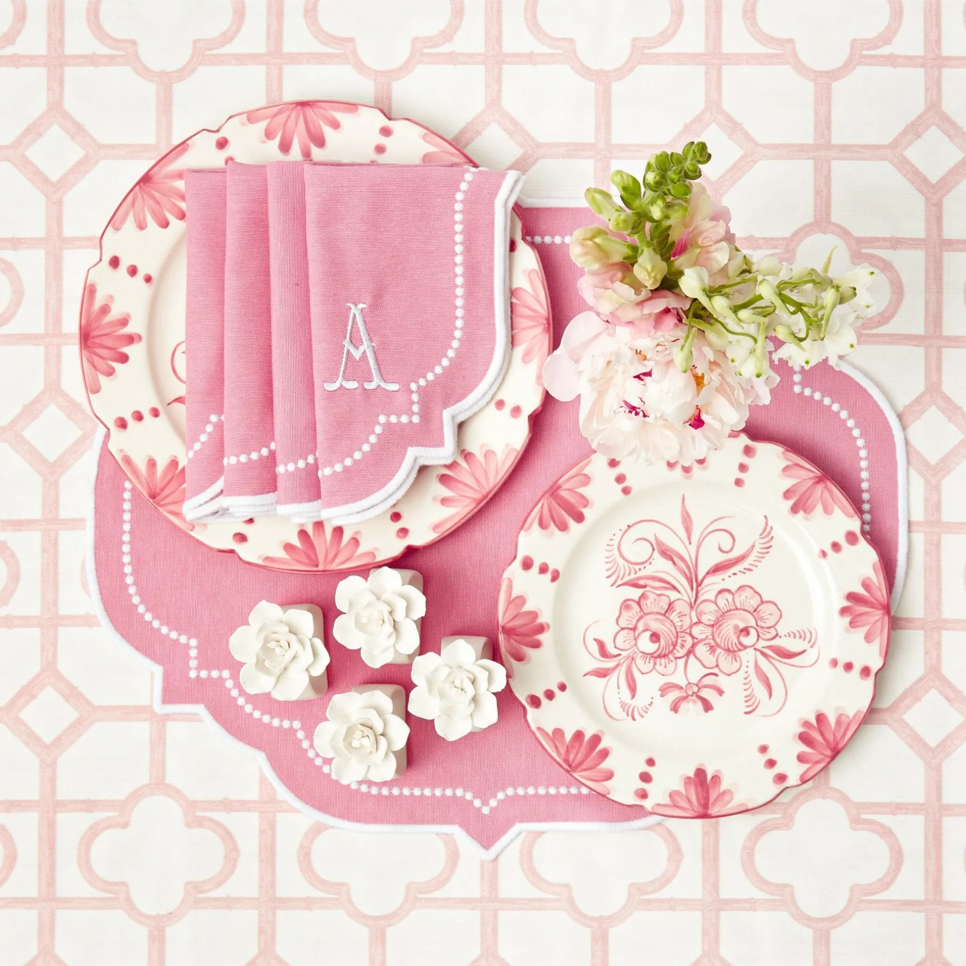 Sale Mrs. Alice Pink Bamboo & Amelie Linen Set