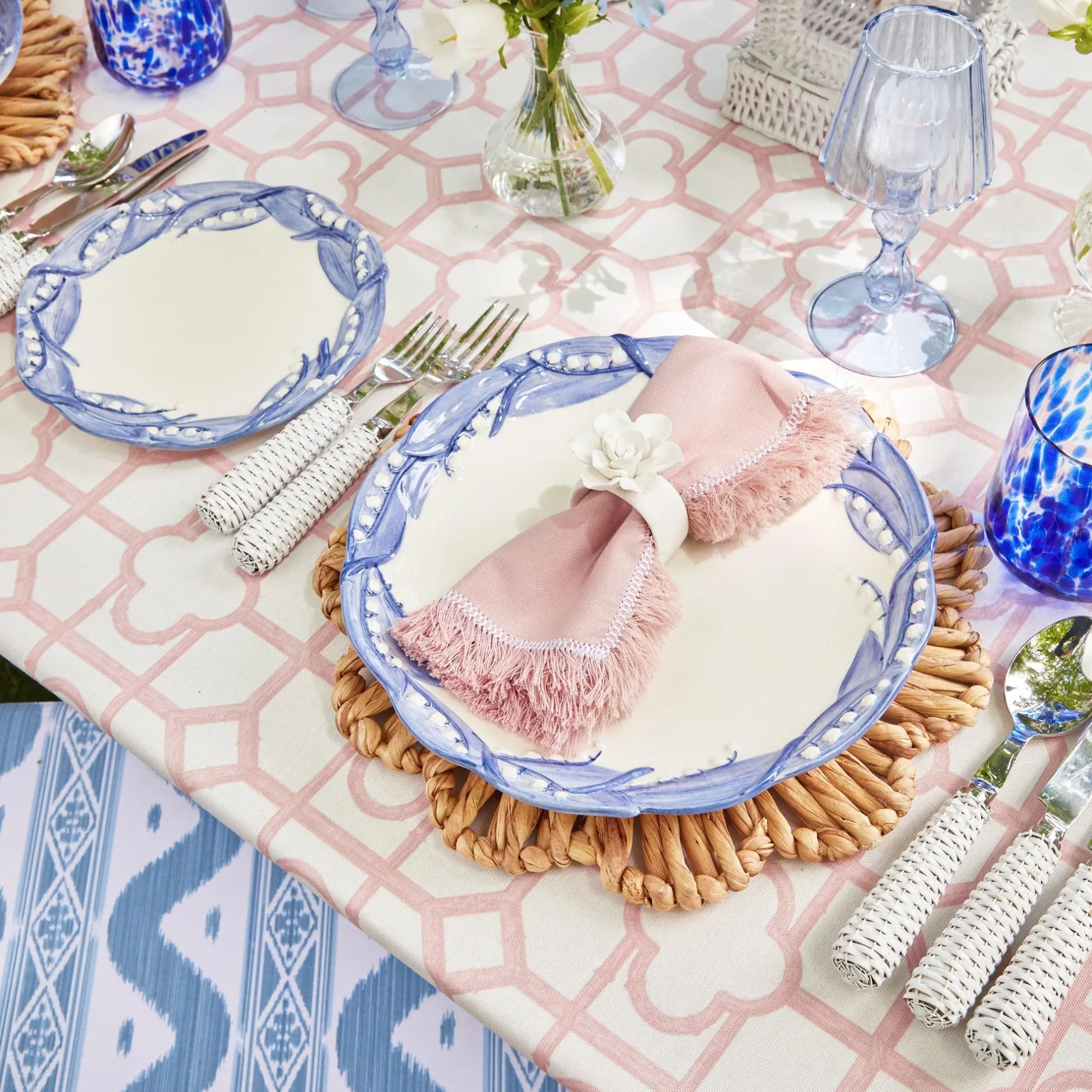 Clearance Mrs. Alice Pink Bamboo Tablecloth