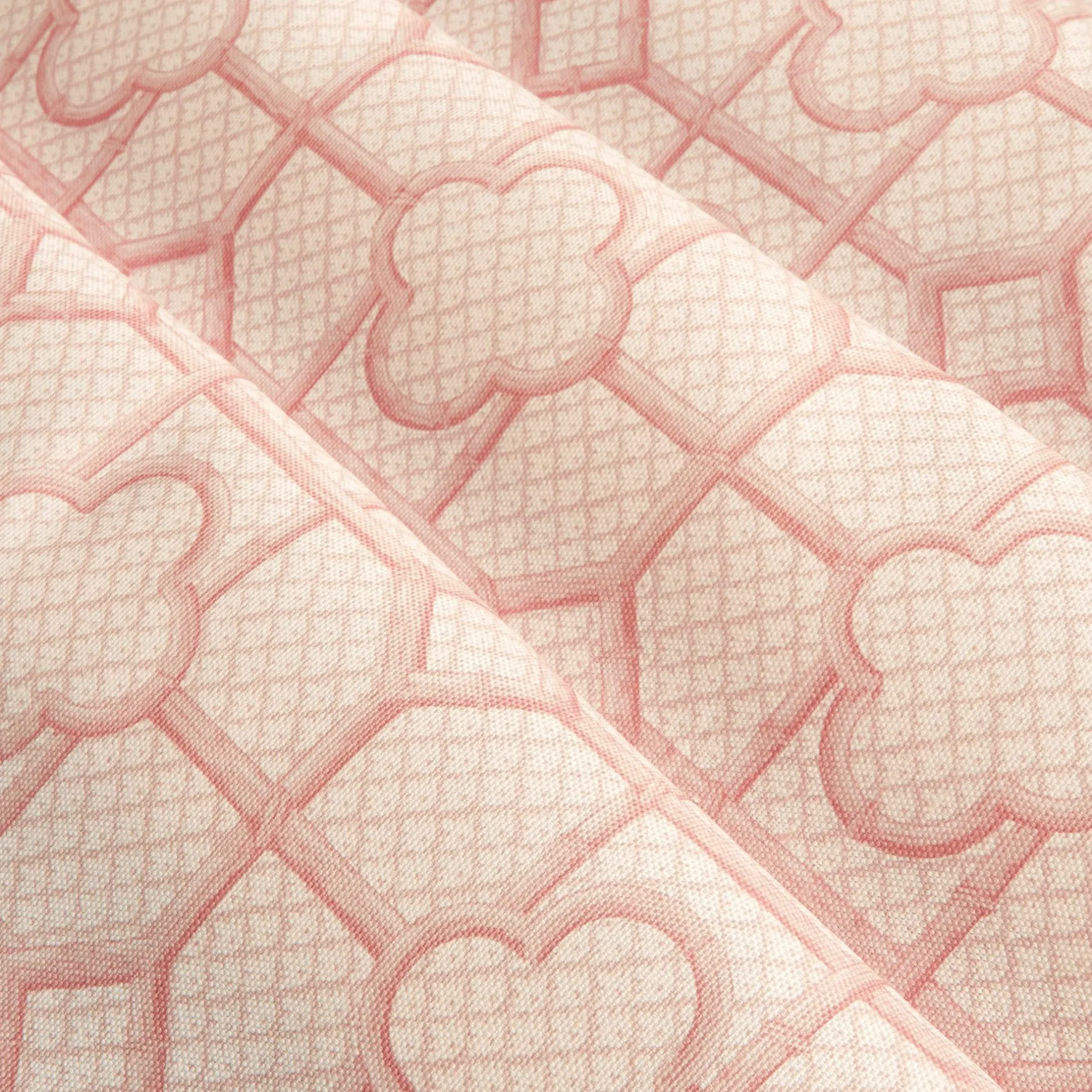 Discount Mrs. Alice Pink Bamboo Trellis Fabric