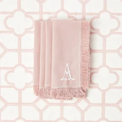 Clearance Mrs. Alice Pink Bamboo, Water Hyacinth & Pink Fringe Linen Set