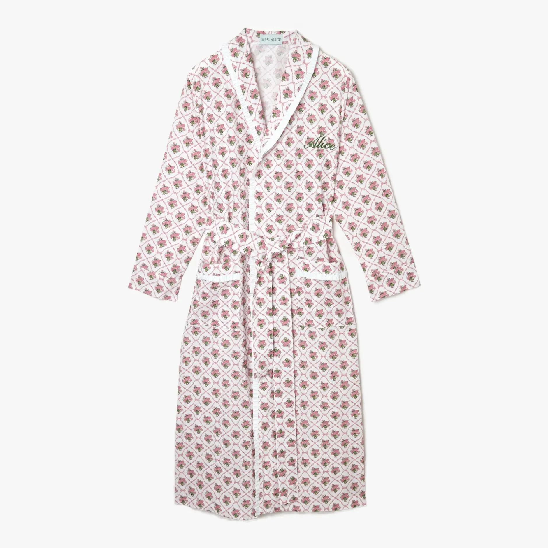 Best Mrs. Alice Pink Bouquet Dressing Gown