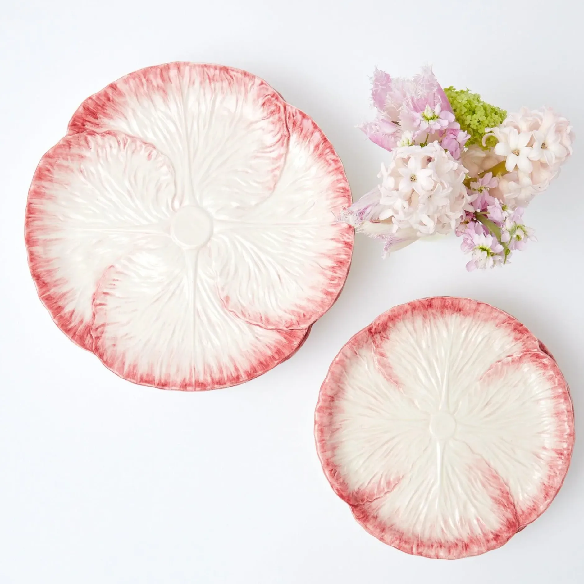 Clearance Mrs. Alice Pink Capri Lettuce Dinner Plate (Set Of 4)