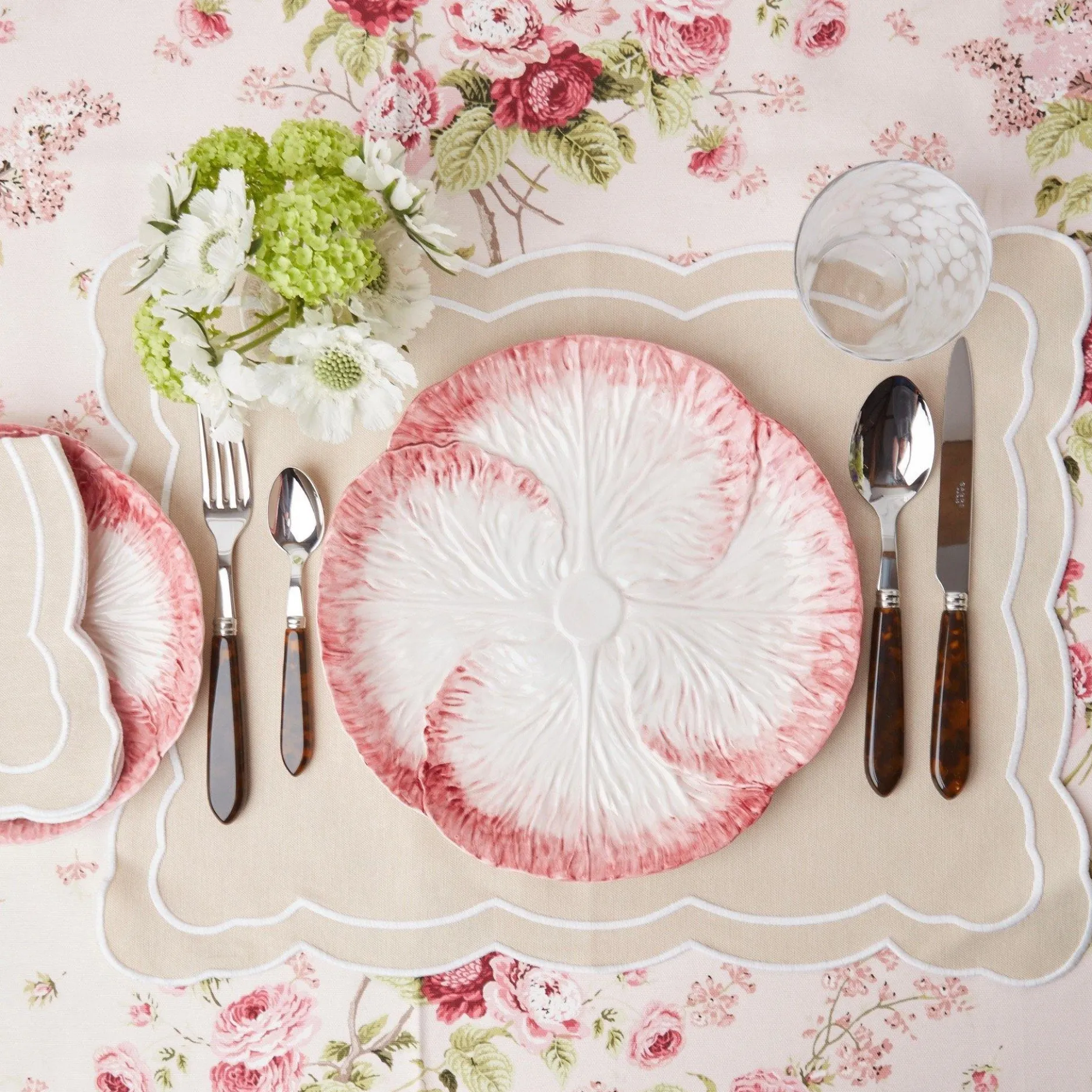Clearance Mrs. Alice Pink Capri Lettuce Dinner Plate (Set Of 4)