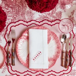 Clearance Mrs. Alice Pink Capri Lettuce Dinner Plate (Set Of 4)