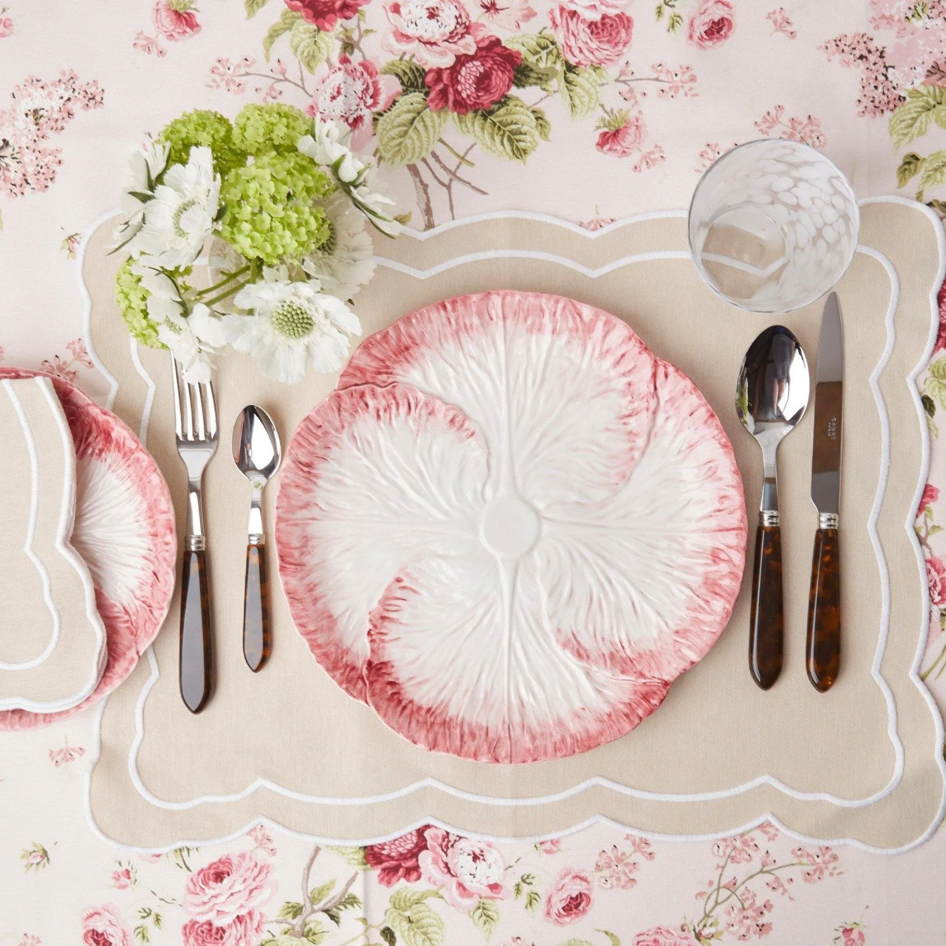 Clearance Mrs. Alice Pink Capri Lettuce Dinner Plate