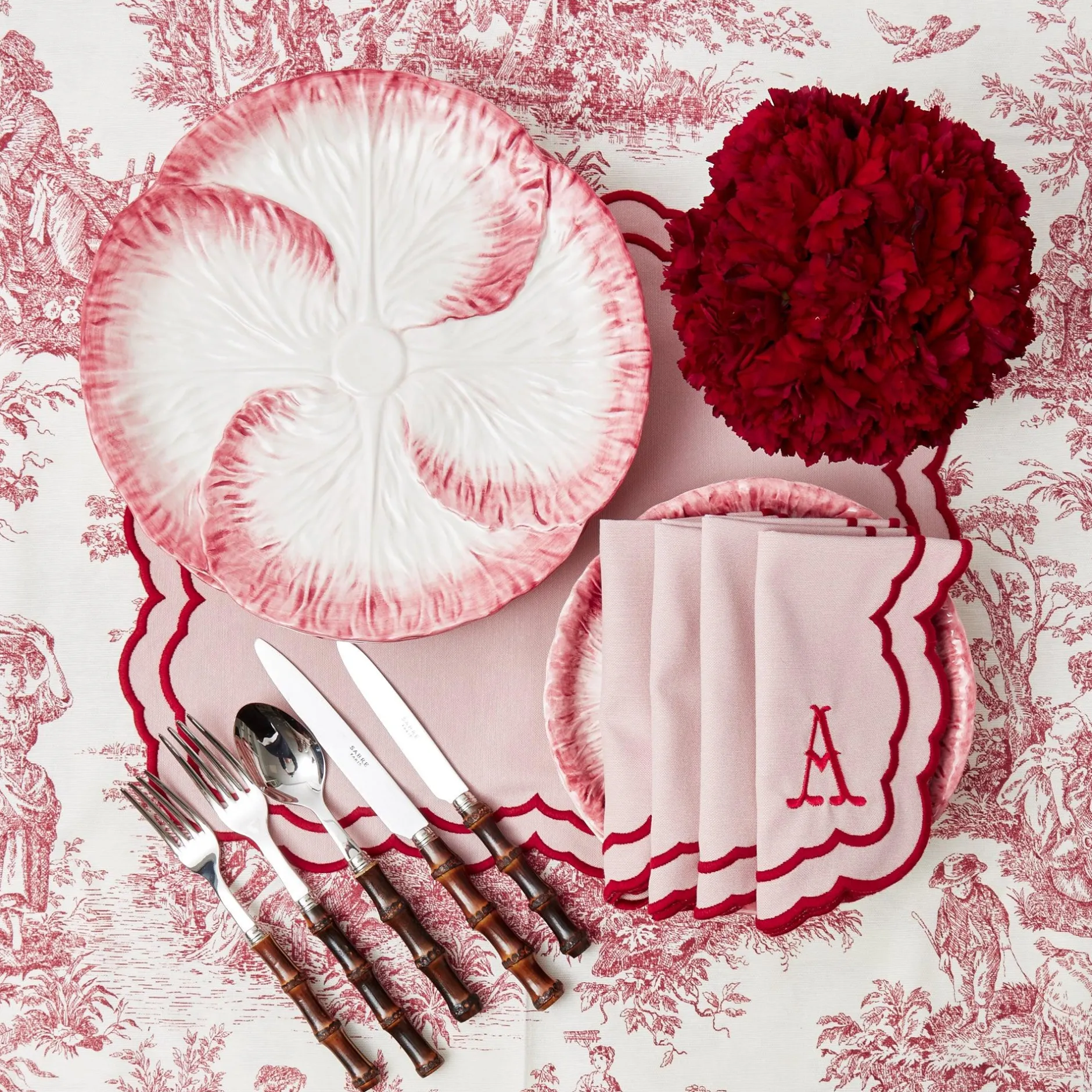Clearance Mrs. Alice Pink Capri Lettuce Dinner Plate
