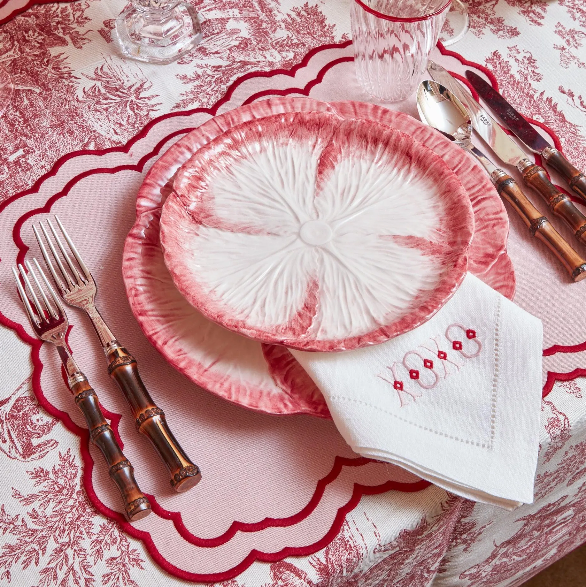 Online Mrs. Alice Pink Capri Lettuce Dinner Plate (Set Of 4)