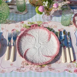 Discount Mrs. Alice Pink Capri Lettuce Dinner Plate (Set Of 4)