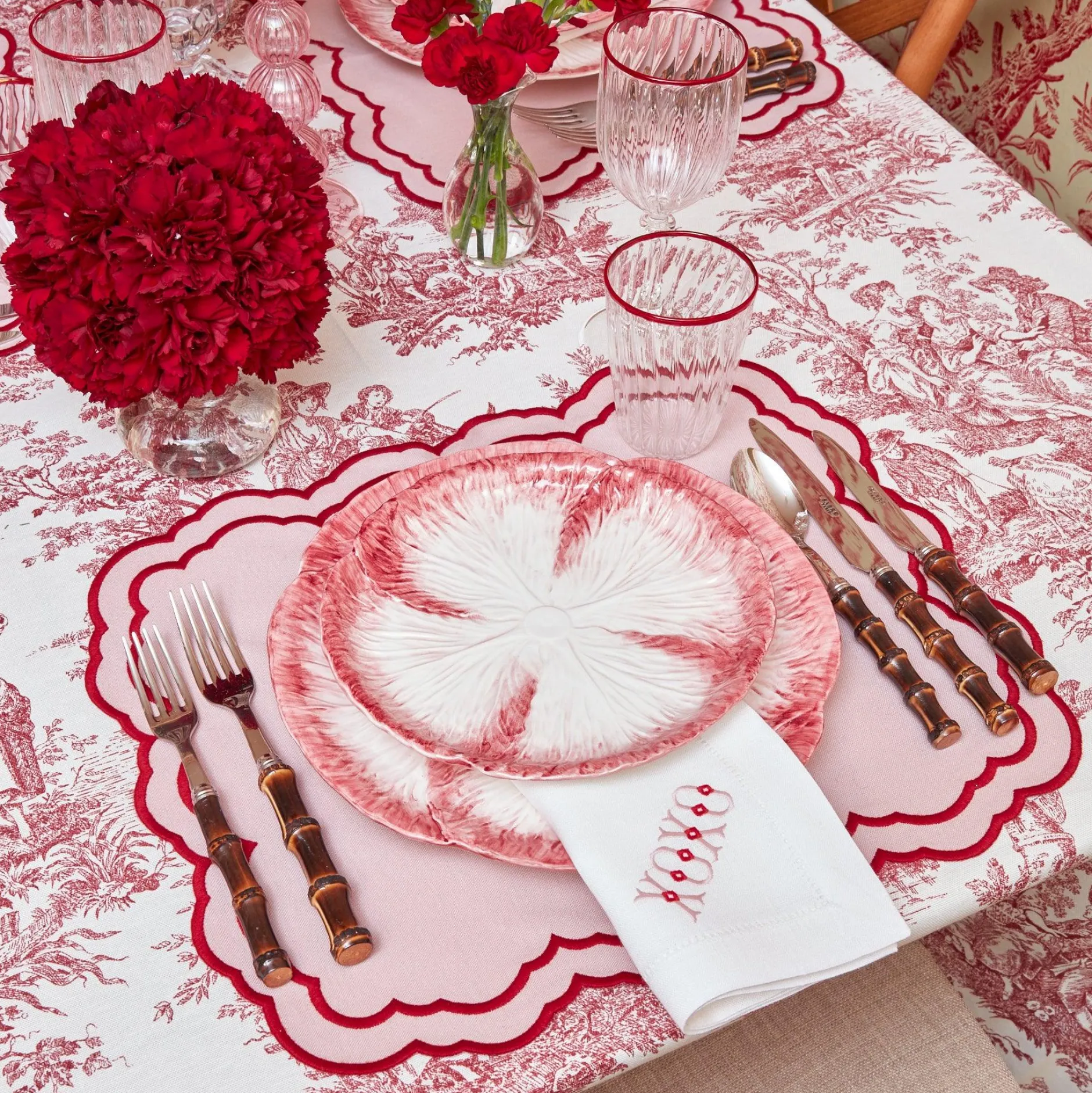 Outlet Mrs. Alice Pink Capri Lettuce Starter Plate (Set Of 4)