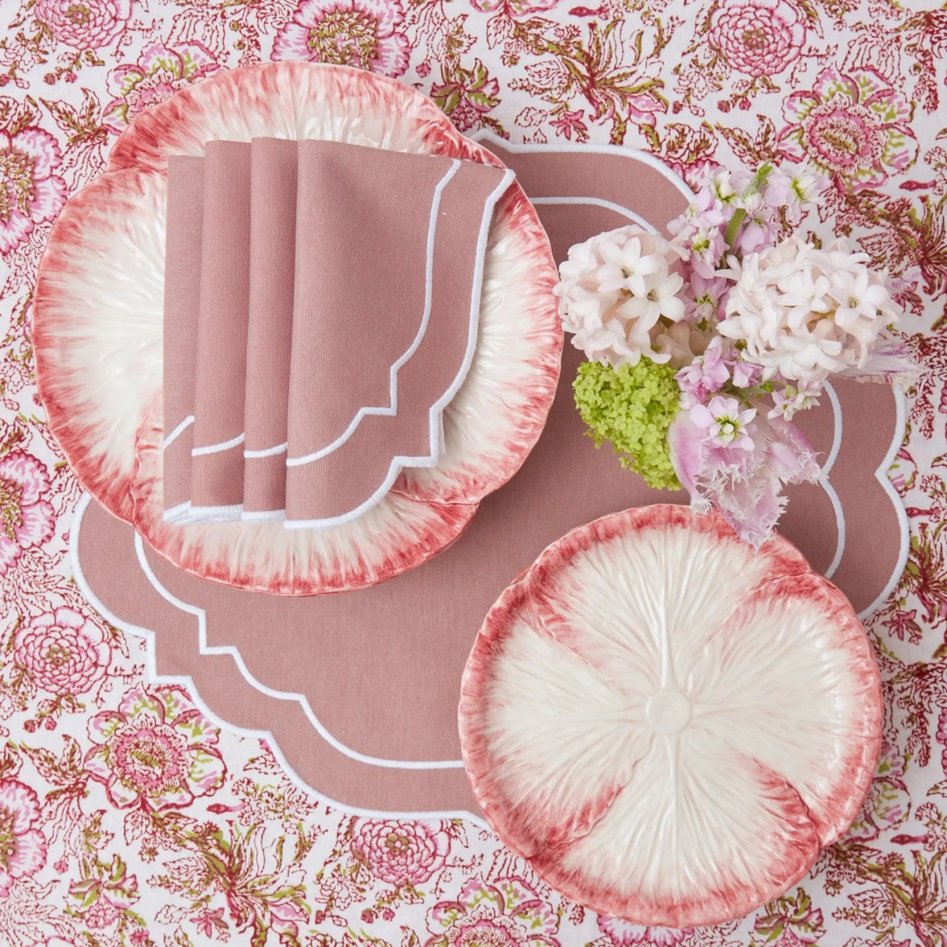 Clearance Mrs. Alice Pink Capri Lettuce Starter Plate (Set Of 4)