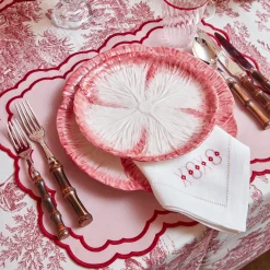 Outlet Mrs. Alice Pink Capri Lettuce Starter Plate (Set Of 4)
