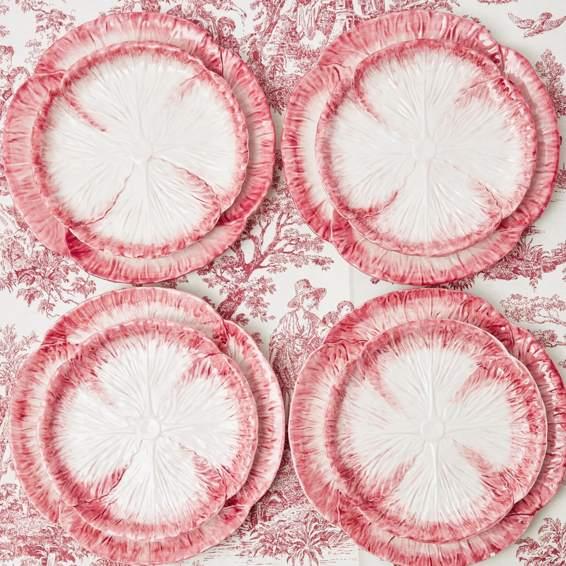 Outlet Mrs. Alice Pink Capri Lettuce Starter Plate (Set Of 4)