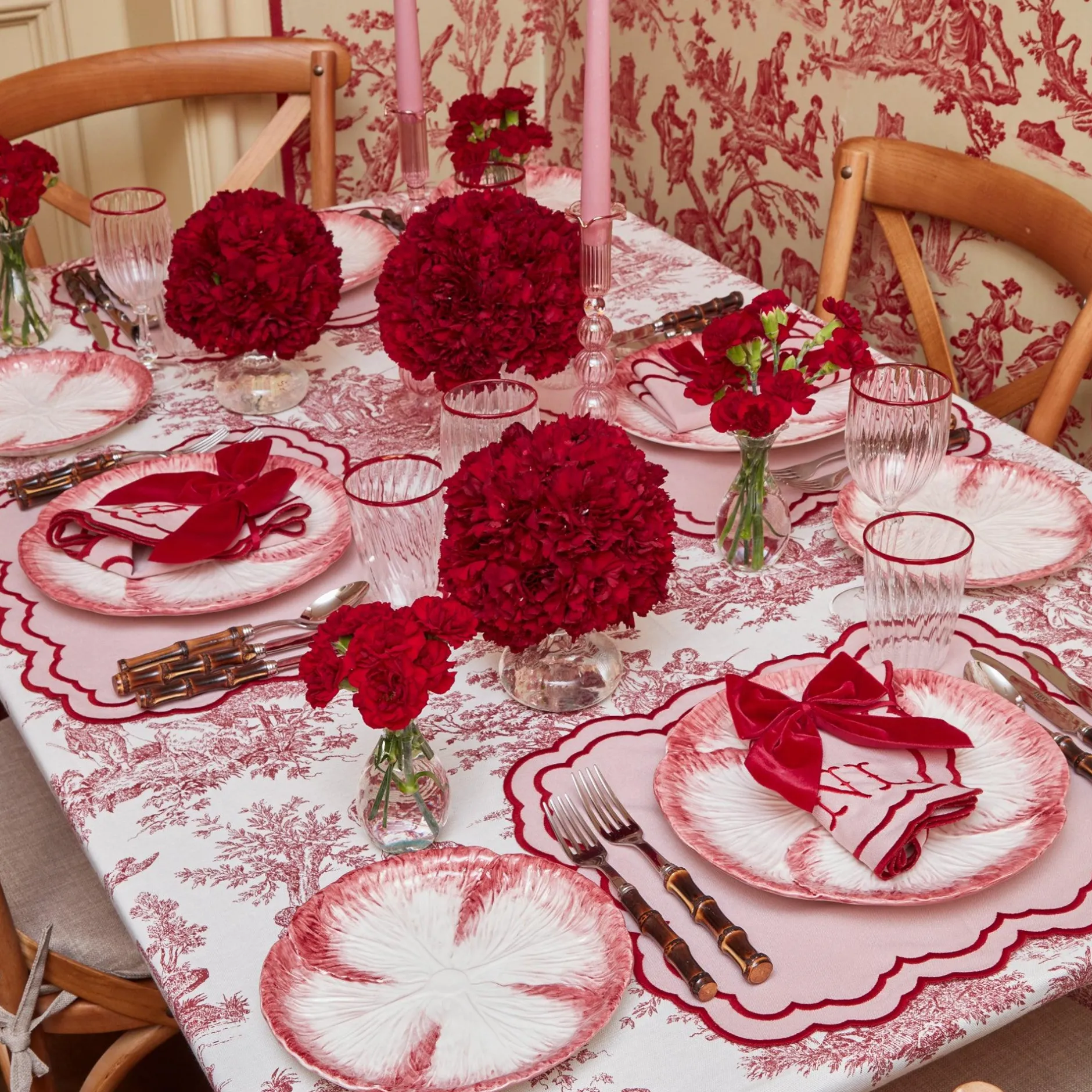 Outlet Mrs. Alice Pink Capri Lettuce Starter Plate (Set Of 4)