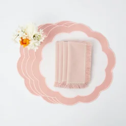 Discount Mrs. Alice Pink Fringe Napkins (Set Of 4)