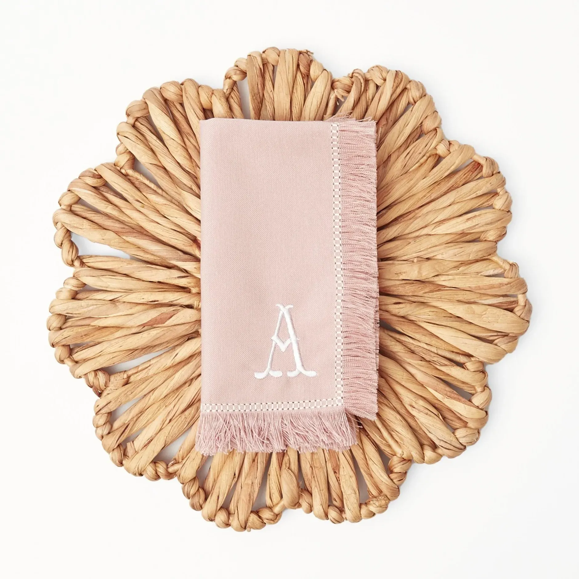 Discount Mrs. Alice Pink Fringe Napkins (Set Of 4)