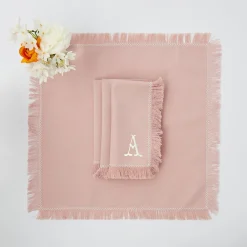 Discount Mrs. Alice Pink Fringe Napkins (Set Of 4)