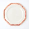 Clearance Mrs. Alice Pink Geometric Bamboo Dinner Plate