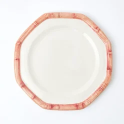 Clearance Mrs. Alice Pink Geometric Bamboo Dinner Plate