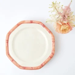 Clearance Mrs. Alice Pink Geometric Bamboo Dinner Plate