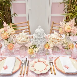 New Mrs. Alice Pink Geometric Bamboo Dinner Plate (Set Of 4)
