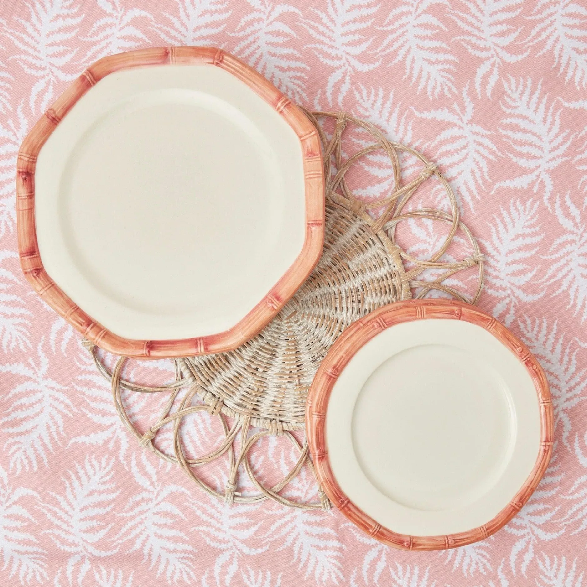 Discount Mrs. Alice Pink Geometric Bamboo Starter Plate