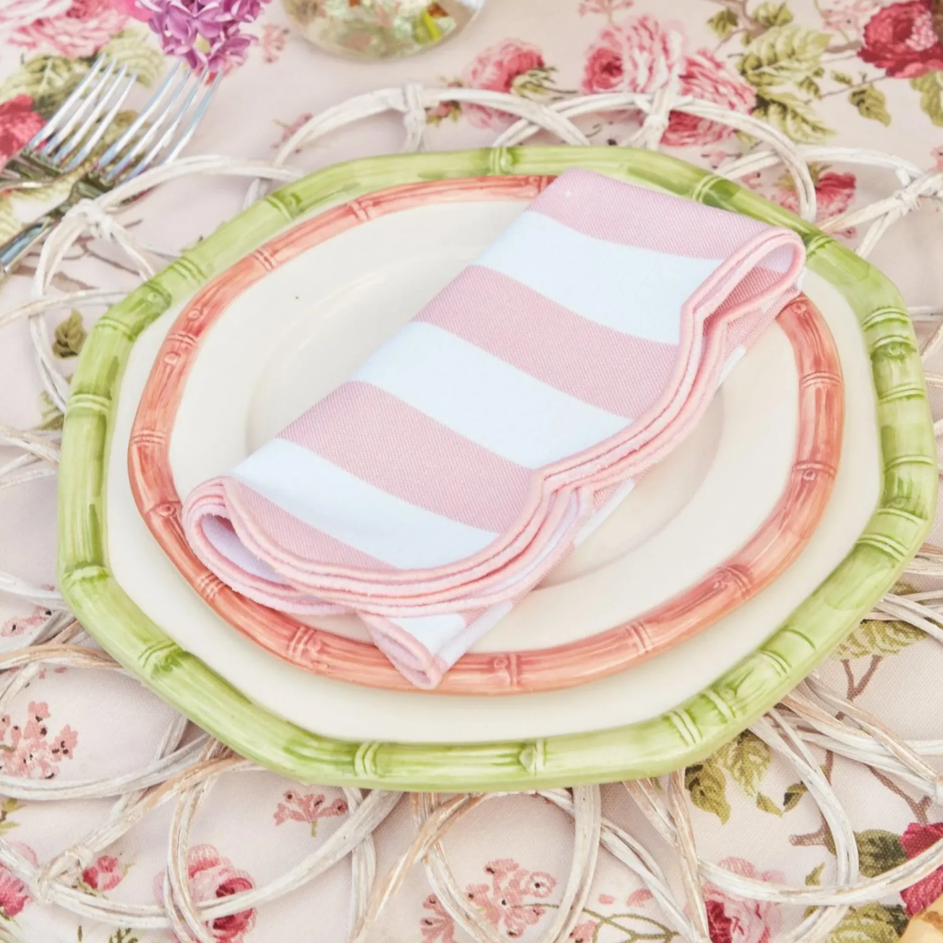 Discount Mrs. Alice Pink Geometric Bamboo Starter Plate
